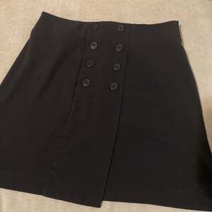 Essentials By ABS Skirt Womens 14 Black Above Knee Faux Wrap Side Zip Stretch